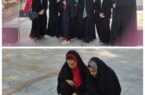 گل افشانی قبور شهدا توسط دختران نوجوان فوتبالی شهرستان کوهبنان به مناسبت ولادت امام موسی کاظم